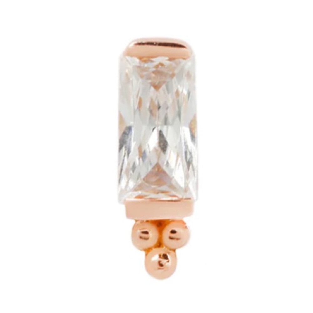 Buddha Jewelry Rose Gold Dior CZ Threadless End